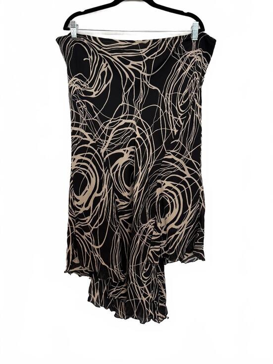 Dresses & Skirts - Nygard Collection Black and Beige Abstract Print Silk Skirt Size 16